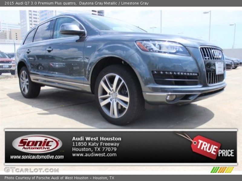 Daytona Gray Metallic / Limestone Gray 2015 Audi Q7 3.0 Premium Plus quattro