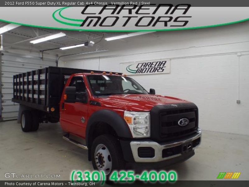Vermillion Red / Steel 2012 Ford F550 Super Duty XL Regular Cab 4x4 Chassis