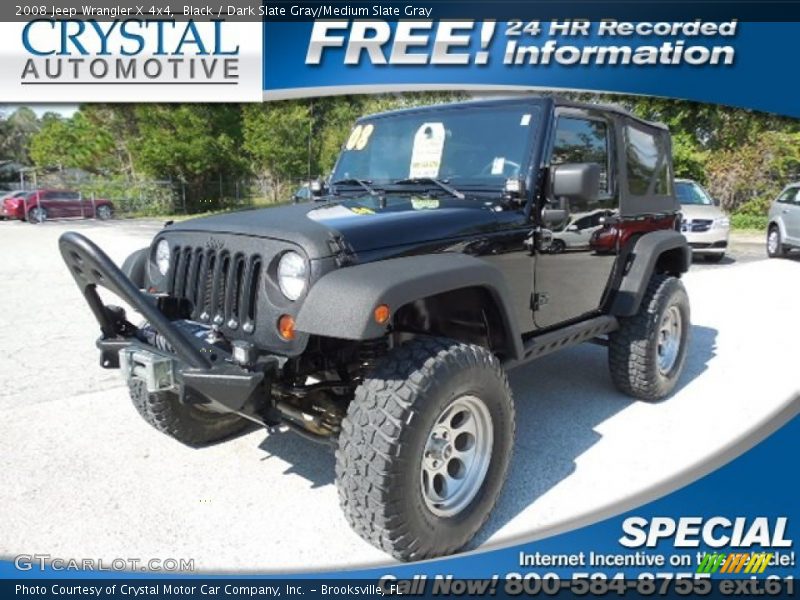 Black / Dark Slate Gray/Medium Slate Gray 2008 Jeep Wrangler X 4x4