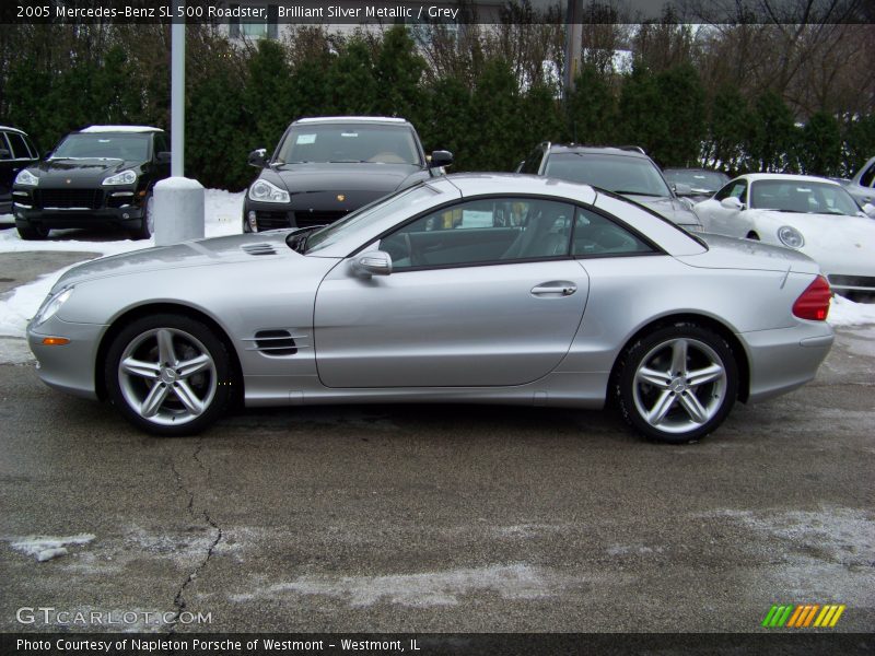 Brilliant Silver Metallic / Grey 2005 Mercedes-Benz SL 500 Roadster