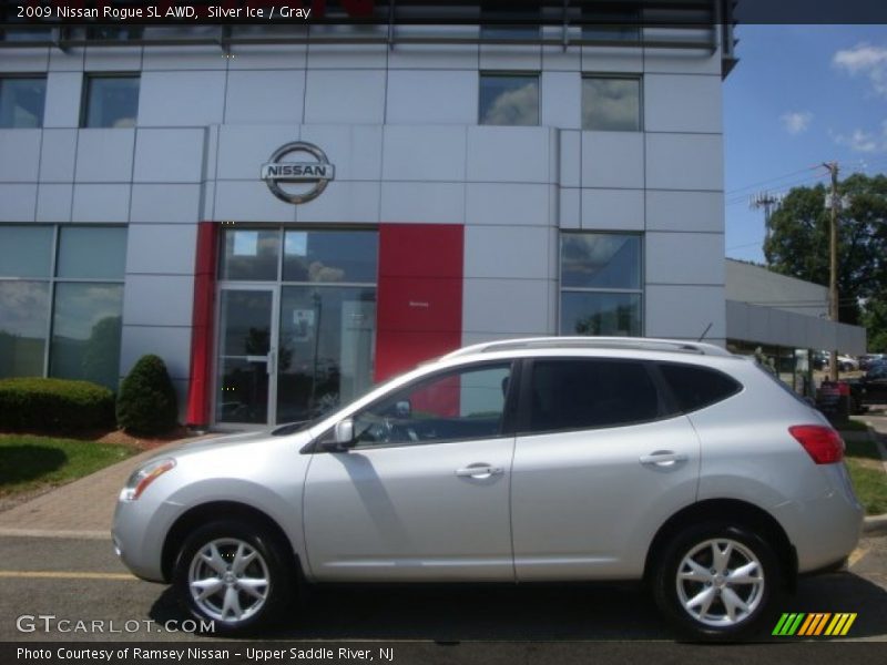 Silver Ice / Gray 2009 Nissan Rogue SL AWD