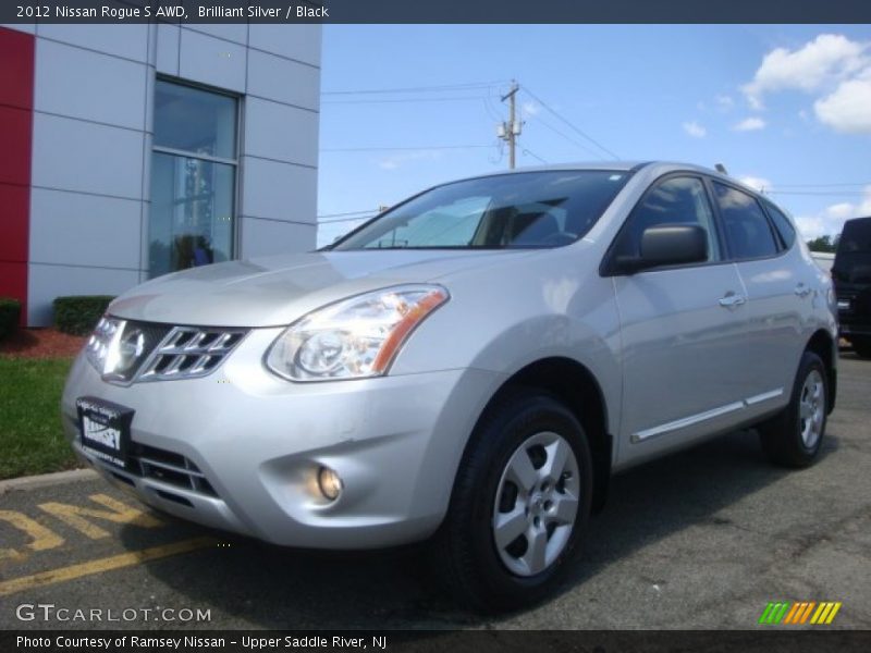 Brilliant Silver / Black 2012 Nissan Rogue S AWD