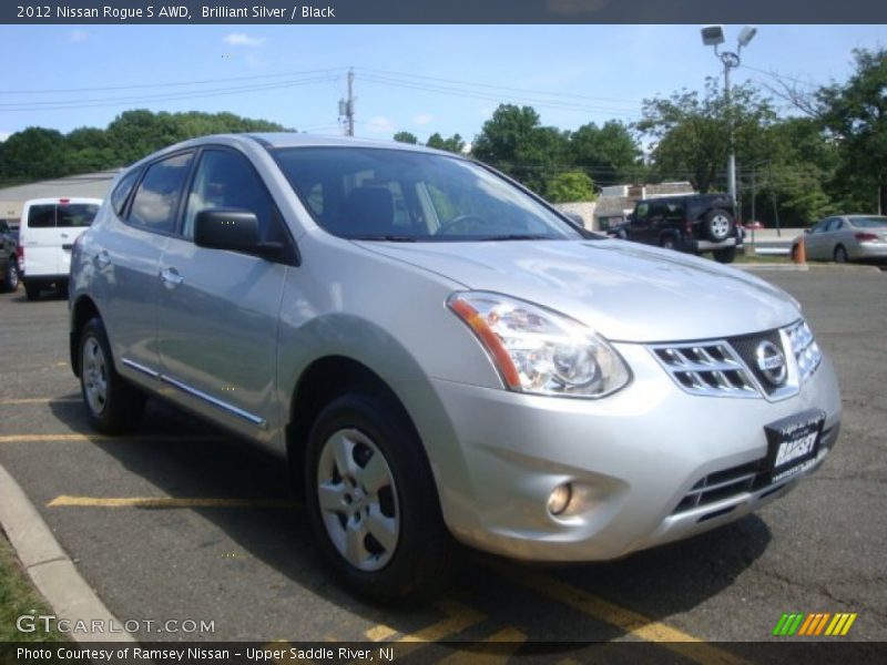 Brilliant Silver / Black 2012 Nissan Rogue S AWD