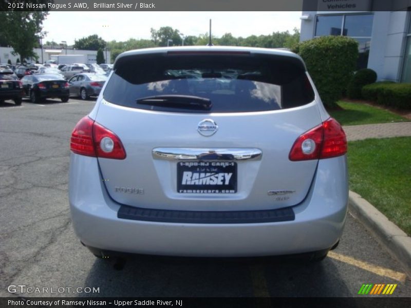 Brilliant Silver / Black 2012 Nissan Rogue S AWD