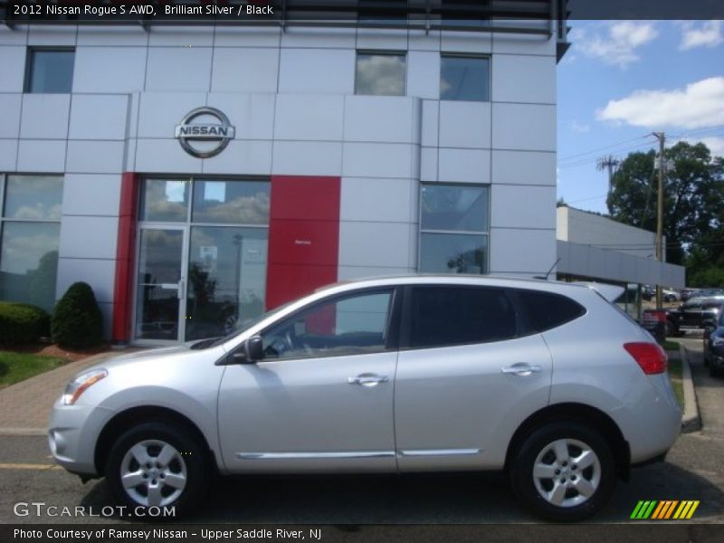 Brilliant Silver / Black 2012 Nissan Rogue S AWD