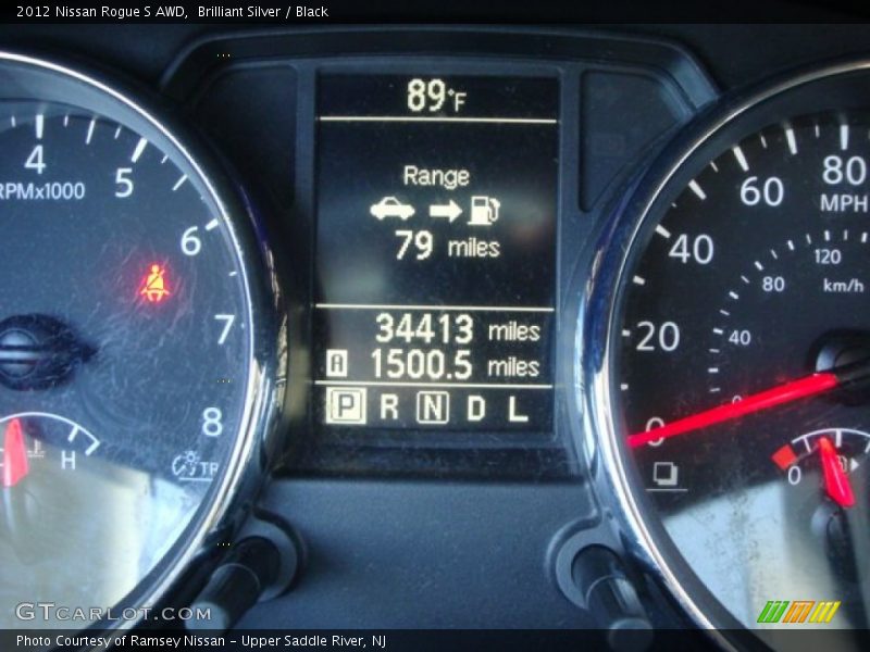 Brilliant Silver / Black 2012 Nissan Rogue S AWD