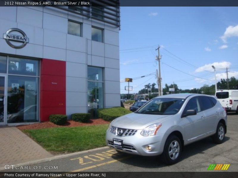Brilliant Silver / Black 2012 Nissan Rogue S AWD
