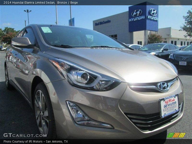 Bronze / Beige 2014 Hyundai Elantra Limited Sedan