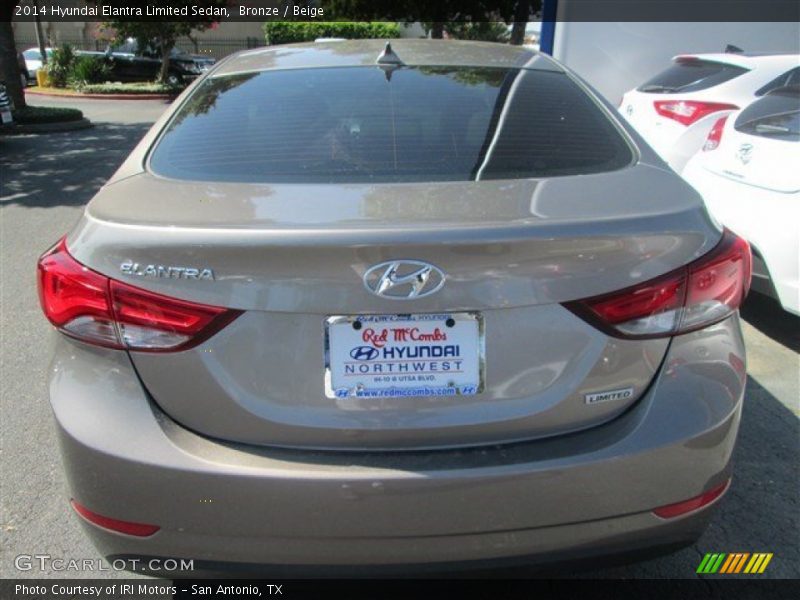 Bronze / Beige 2014 Hyundai Elantra Limited Sedan
