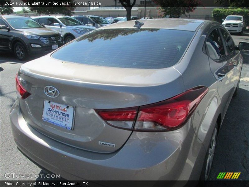 Bronze / Beige 2014 Hyundai Elantra Limited Sedan