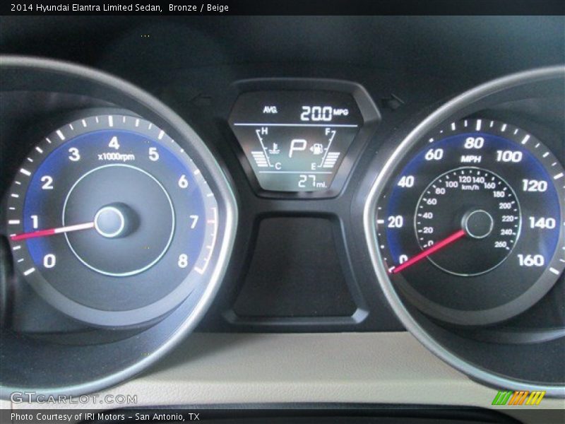 Bronze / Beige 2014 Hyundai Elantra Limited Sedan