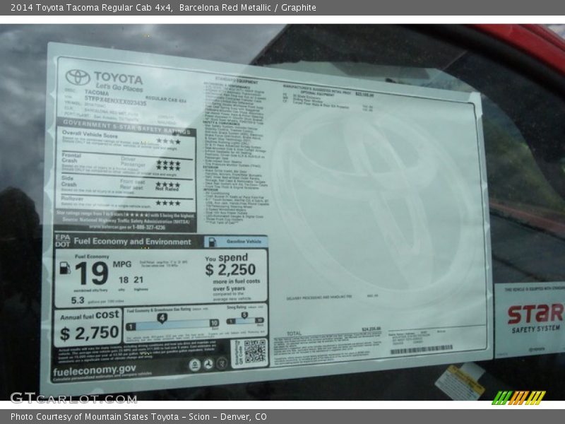 Barcelona Red Metallic / Graphite 2014 Toyota Tacoma Regular Cab 4x4