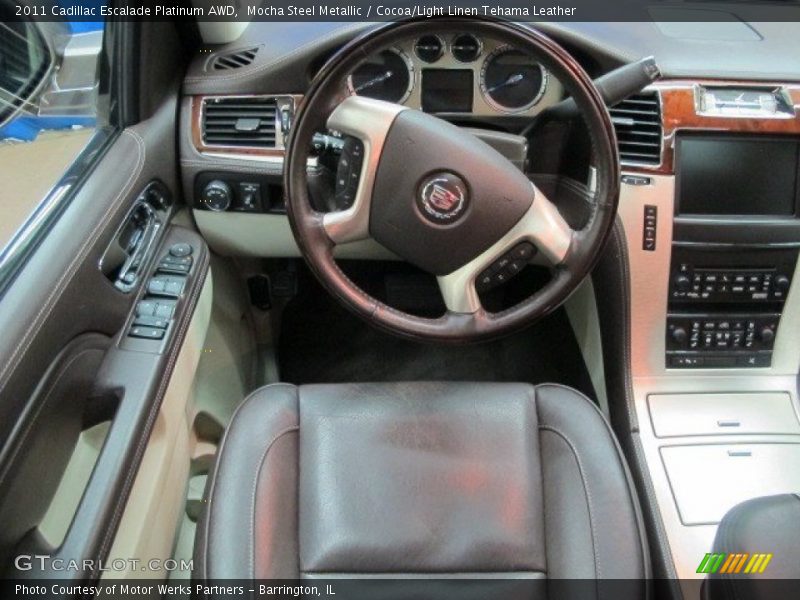 Mocha Steel Metallic / Cocoa/Light Linen Tehama Leather 2011 Cadillac Escalade Platinum AWD