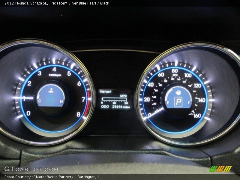 Iridescent Silver Blue Pearl / Black 2012 Hyundai Sonata SE