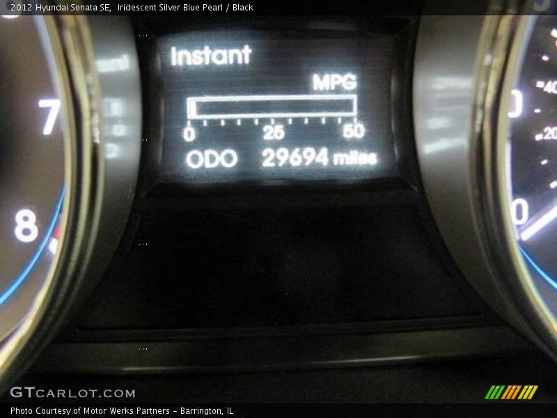 Iridescent Silver Blue Pearl / Black 2012 Hyundai Sonata SE