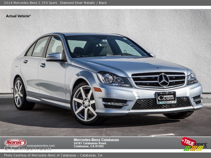 Diamond Silver Metallic / Black 2014 Mercedes-Benz C 250 Sport