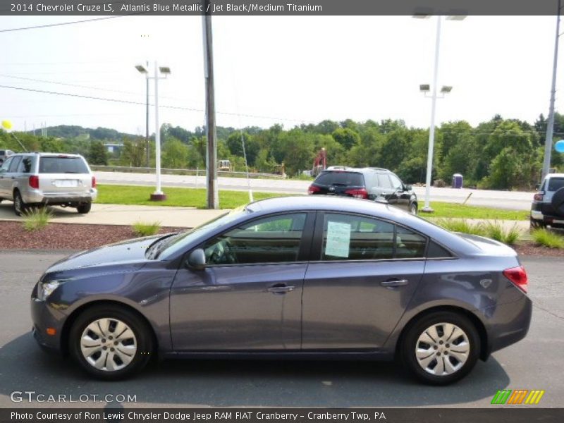 Atlantis Blue Metallic / Jet Black/Medium Titanium 2014 Chevrolet Cruze LS
