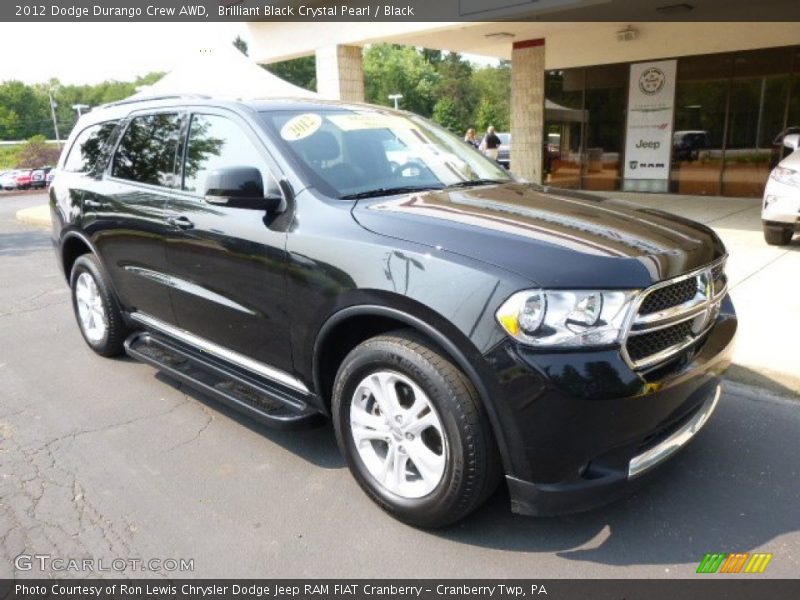 Brilliant Black Crystal Pearl / Black 2012 Dodge Durango Crew AWD