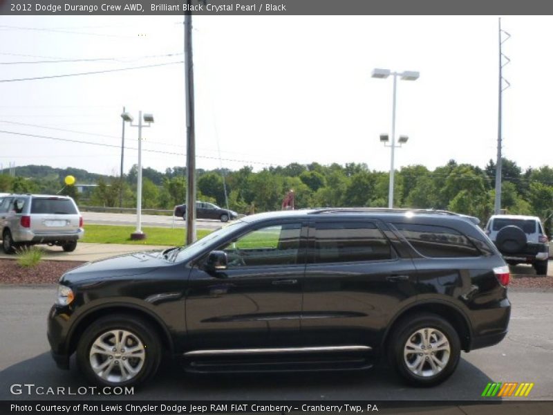 Brilliant Black Crystal Pearl / Black 2012 Dodge Durango Crew AWD
