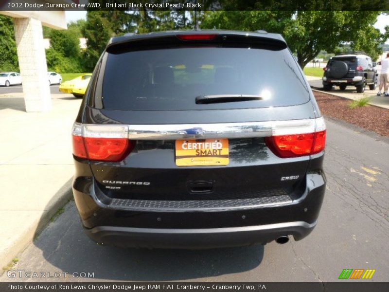 Brilliant Black Crystal Pearl / Black 2012 Dodge Durango Crew AWD
