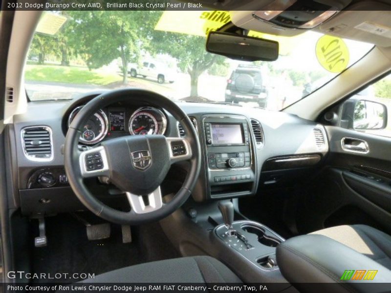 Brilliant Black Crystal Pearl / Black 2012 Dodge Durango Crew AWD