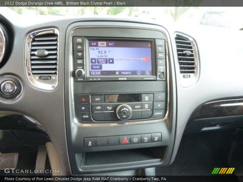 Brilliant Black Crystal Pearl / Black 2012 Dodge Durango Crew AWD