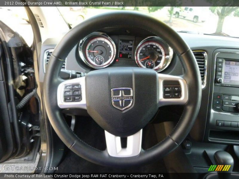 Brilliant Black Crystal Pearl / Black 2012 Dodge Durango Crew AWD
