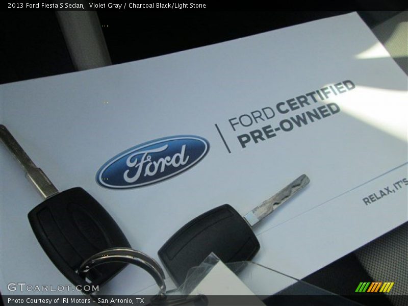 Violet Gray / Charcoal Black/Light Stone 2013 Ford Fiesta S Sedan