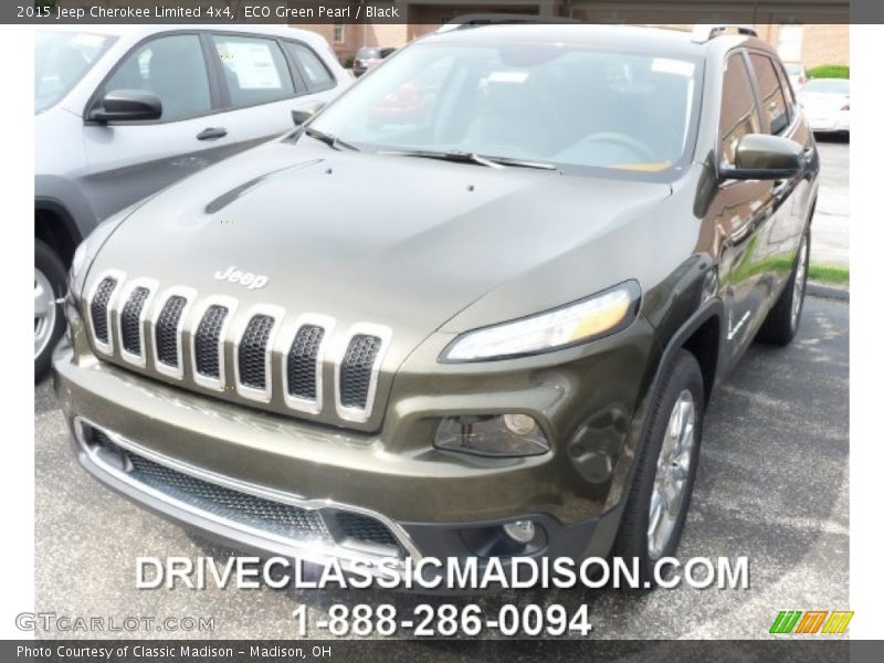 ECO Green Pearl / Black 2015 Jeep Cherokee Limited 4x4