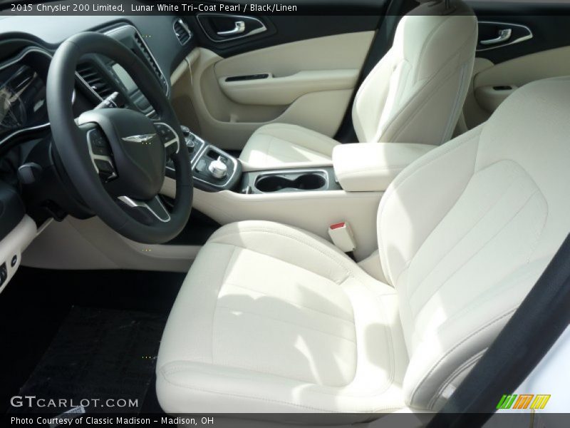 Lunar White Tri-Coat Pearl / Black/Linen 2015 Chrysler 200 Limited