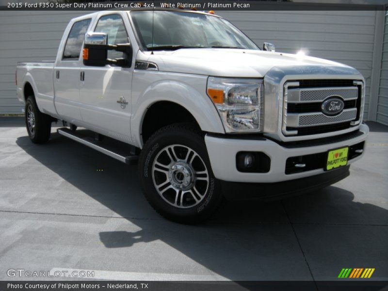 White Platinum / Platinum Pecan 2015 Ford F350 Super Duty Platinum Crew Cab 4x4