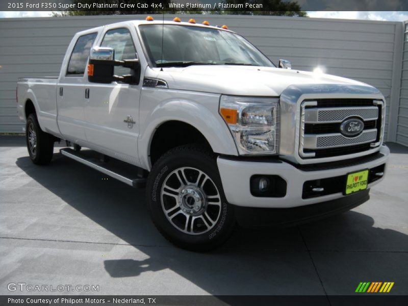 White Platinum / Platinum Pecan 2015 Ford F350 Super Duty Platinum Crew Cab 4x4
