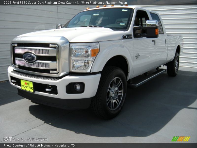 White Platinum / Platinum Pecan 2015 Ford F350 Super Duty Platinum Crew Cab 4x4