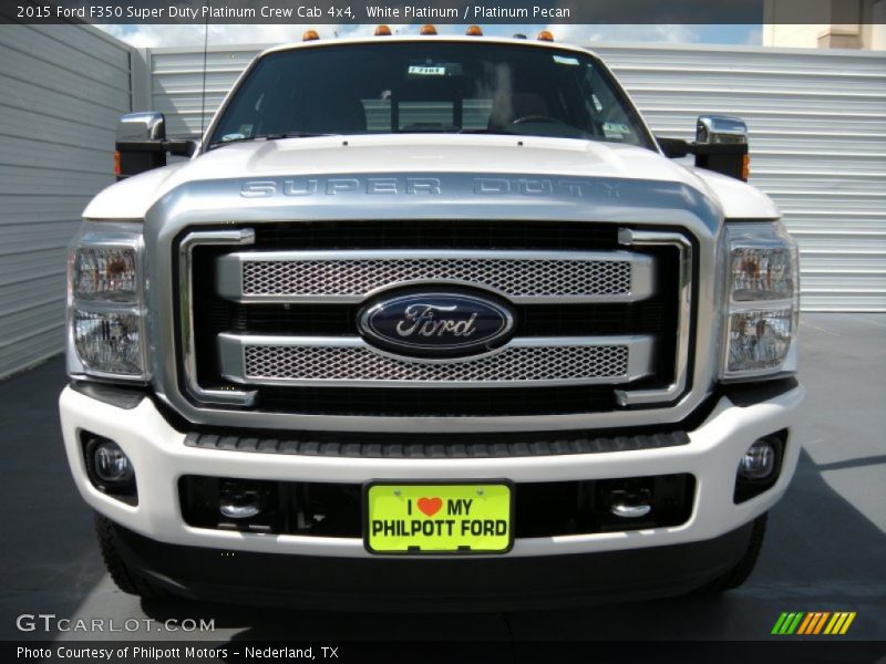 White Platinum / Platinum Pecan 2015 Ford F350 Super Duty Platinum Crew Cab 4x4