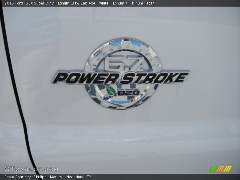 White Platinum / Platinum Pecan 2015 Ford F350 Super Duty Platinum Crew Cab 4x4