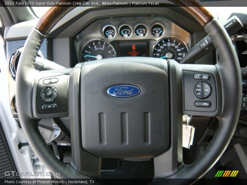 White Platinum / Platinum Pecan 2015 Ford F350 Super Duty Platinum Crew Cab 4x4