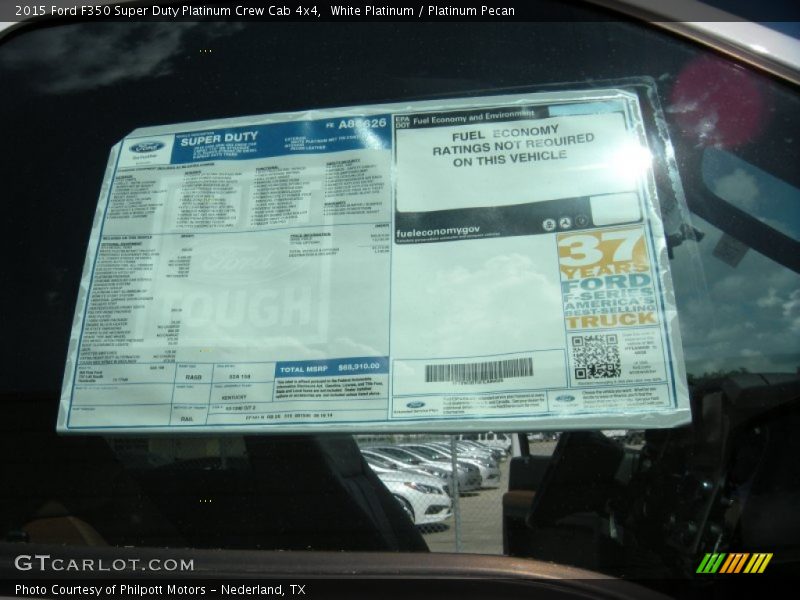 White Platinum / Platinum Pecan 2015 Ford F350 Super Duty Platinum Crew Cab 4x4