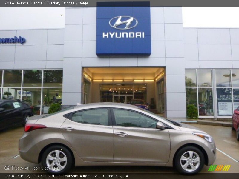Bronze / Beige 2014 Hyundai Elantra SE Sedan