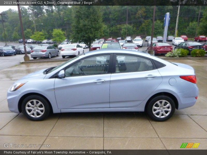 Clearwater Blue / Beige 2013 Hyundai Accent GLS 4 Door