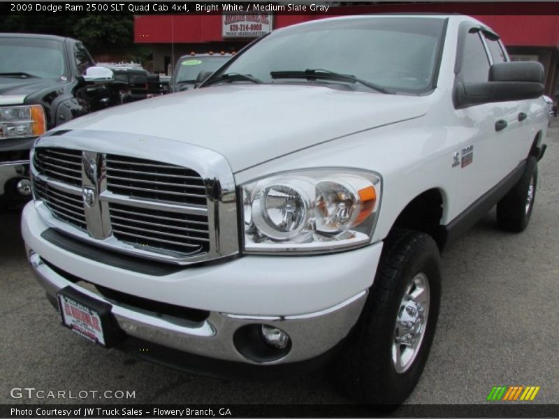Bright White / Medium Slate Gray 2009 Dodge Ram 2500 SLT Quad Cab 4x4
