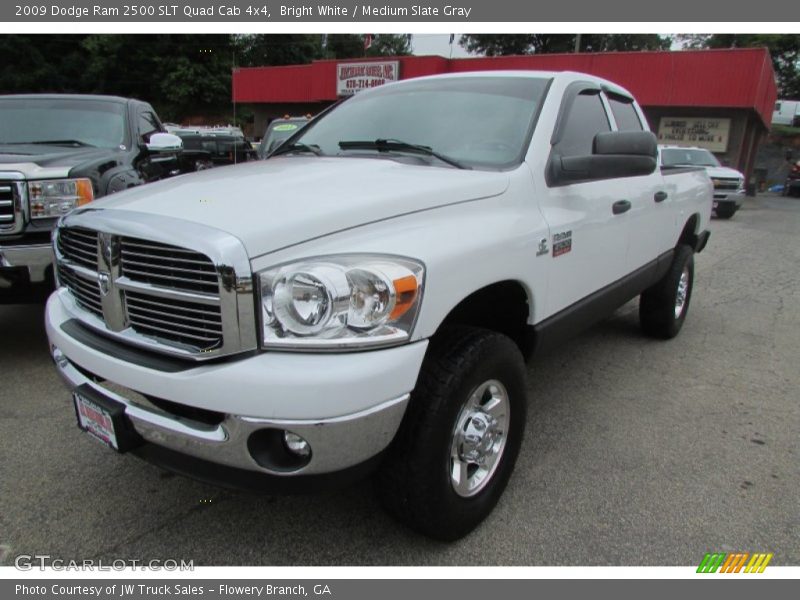 Bright White / Medium Slate Gray 2009 Dodge Ram 2500 SLT Quad Cab 4x4