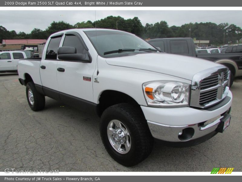 Bright White / Medium Slate Gray 2009 Dodge Ram 2500 SLT Quad Cab 4x4