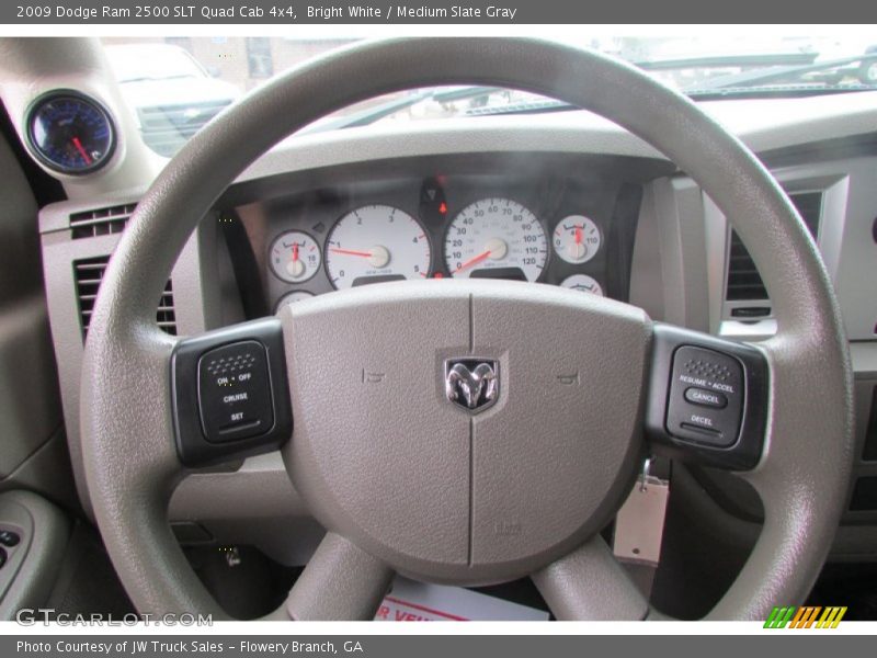 Bright White / Medium Slate Gray 2009 Dodge Ram 2500 SLT Quad Cab 4x4