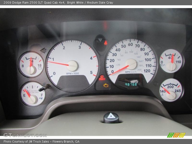 Bright White / Medium Slate Gray 2009 Dodge Ram 2500 SLT Quad Cab 4x4