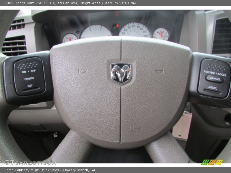 Bright White / Medium Slate Gray 2009 Dodge Ram 2500 SLT Quad Cab 4x4