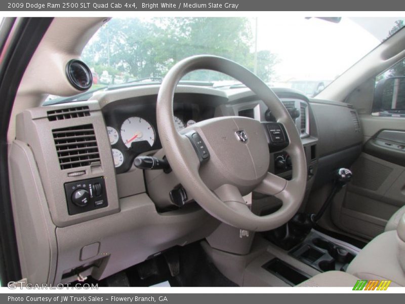 Bright White / Medium Slate Gray 2009 Dodge Ram 2500 SLT Quad Cab 4x4