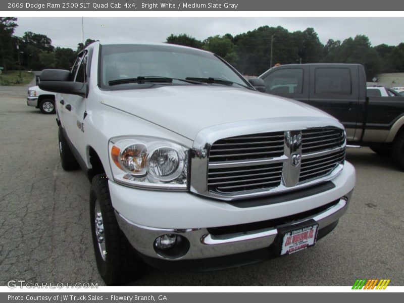 Bright White / Medium Slate Gray 2009 Dodge Ram 2500 SLT Quad Cab 4x4