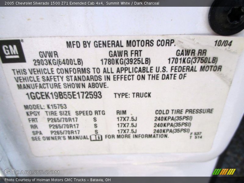 Summit White / Dark Charcoal 2005 Chevrolet Silverado 1500 Z71 Extended Cab 4x4