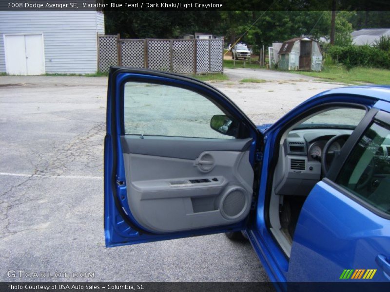 Marathon Blue Pearl / Dark Khaki/Light Graystone 2008 Dodge Avenger SE