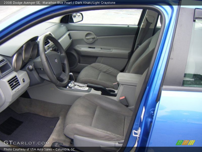Marathon Blue Pearl / Dark Khaki/Light Graystone 2008 Dodge Avenger SE